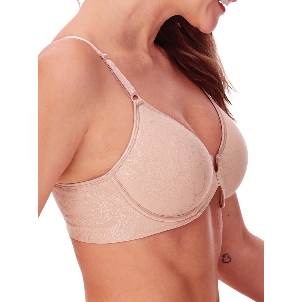 Women's Bali 3P66 Comfort Revolution Front-Close Underwire Bra Nude 40B